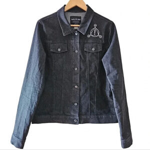 Panic At The Disco Black Stretch Denim Jacket Black  Size Large.